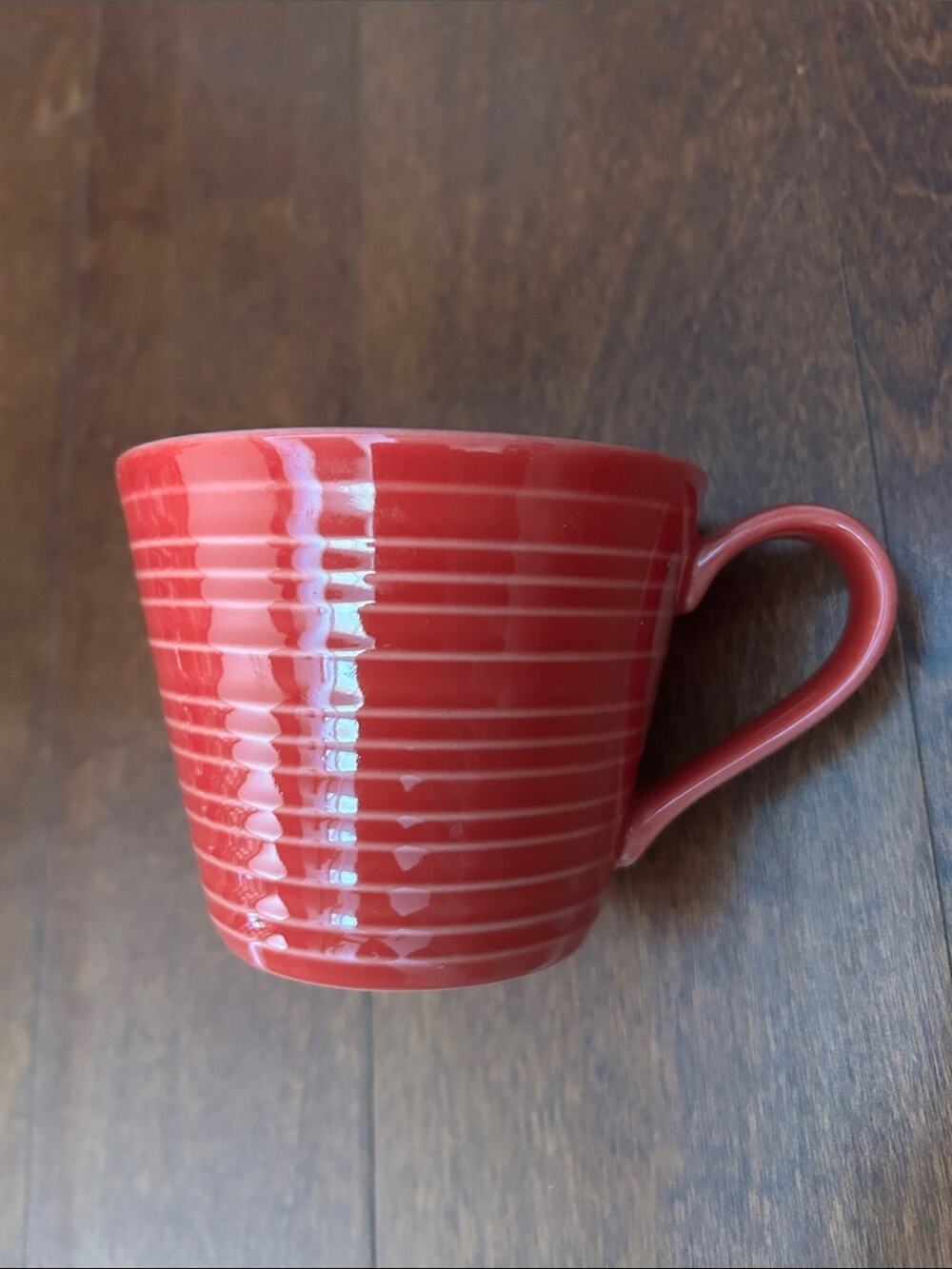 Churchill Art de Cuisine Red Ceramic Mug with Subtle Raised Stripe Detail